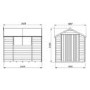 Forest Overlap Pressure Treated 8x6 Apex Shed - Double Door