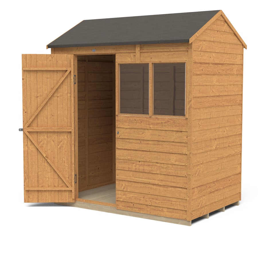 Forest Overlap Dip Treated 6x4 Reverse Apex Shed