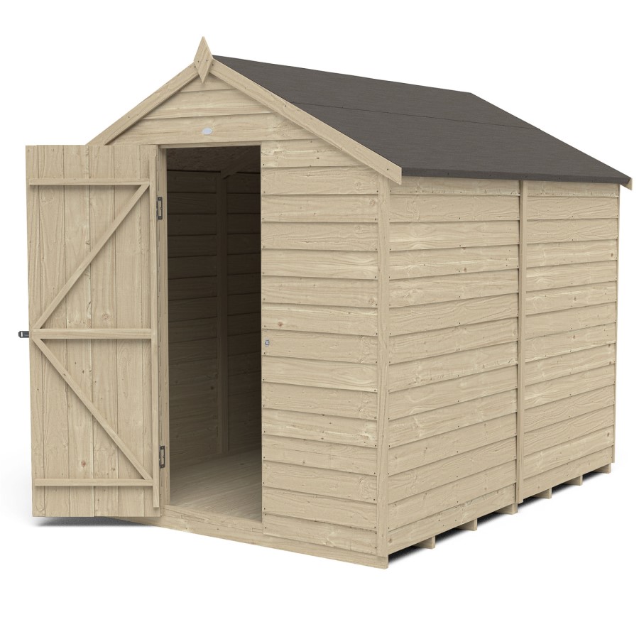 Forest Overlap Pressure Treated 8x6 Apex Shed - No Window 