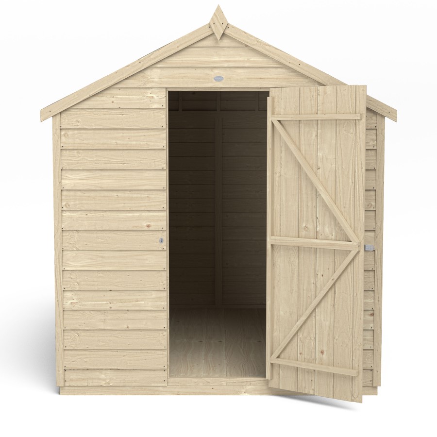 Forest Overlap Pressure Treated 8x6 Apex Shed - No Window 