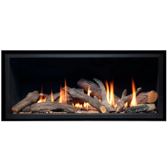 Black 16inch Inset Gas Media Wall Fireplace - Sirocco Fires Vola 860