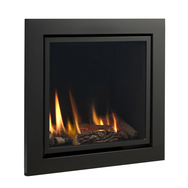 Black Inset Gas Fire With Logs - Vola