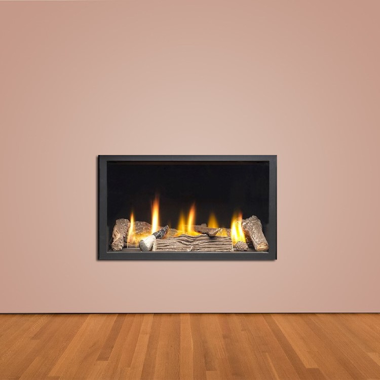 ONLY OPENED - Black 23inch Inset Gas Media Wall Fireplace - Sirocco Fires Vola 860