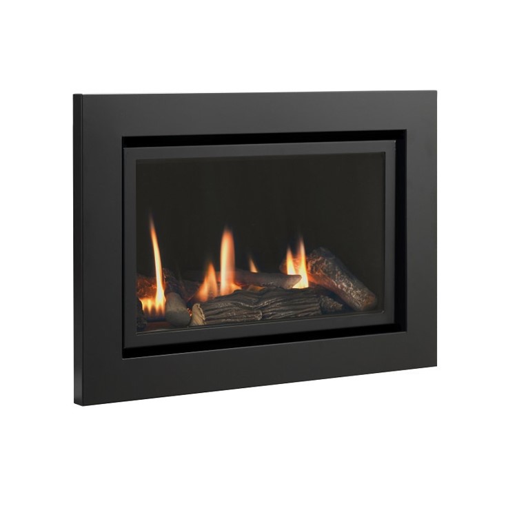 ONLY OPENED - Black 23inch Inset Gas Media Wall Fireplace - Sirocco Fires Vola 860