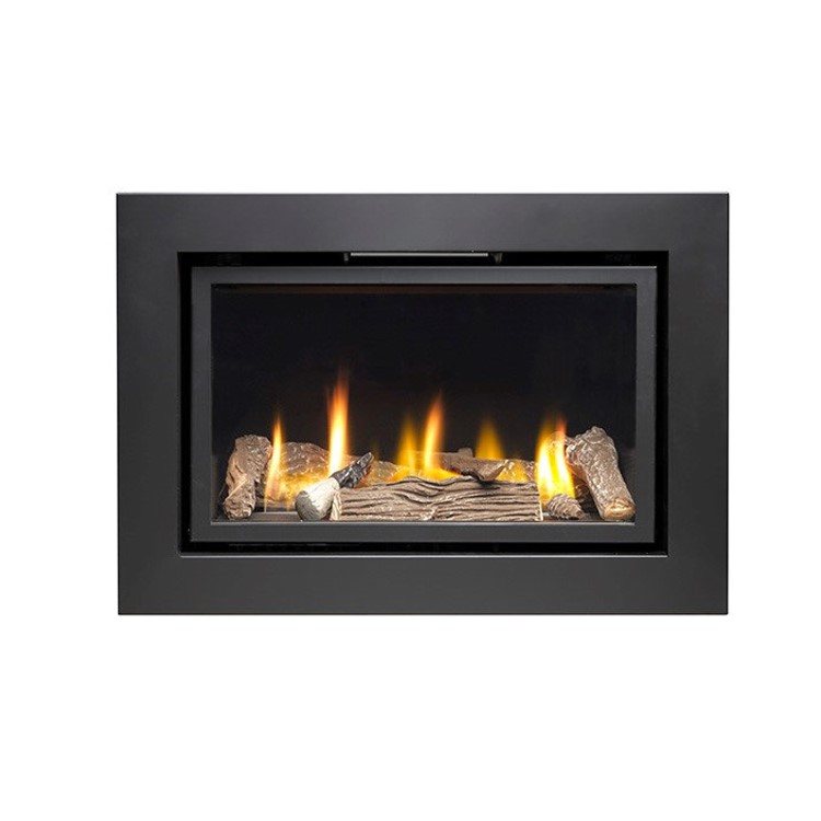 ONLY OPENED - Black 23inch Inset Gas Media Wall Fireplace - Sirocco Fires Vola 860