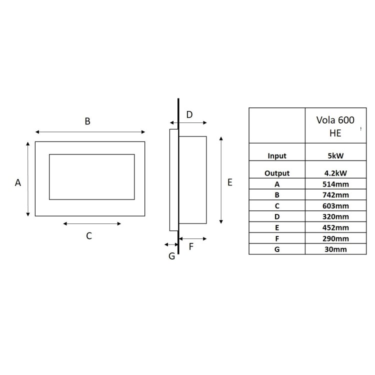 ONLY OPENED - Black 23inch Inset Gas Media Wall Fireplace - Sirocco Fires Vola 860