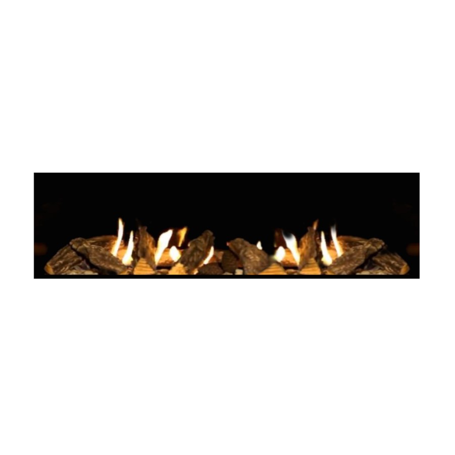 IMPERFECT - Black 39inch Inset Gas Media Wall Fireplace - Sirocco Fires Lux 1000