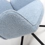 Set of 2 Blue Boucle Dining Chairs - Alva