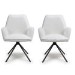 Set of 2 Cream Boucle Dining Chairs - Alva 