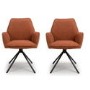 Set of 2 Burnt Orange Boucle Dining Chairs - Alva