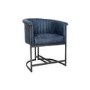 Real Leather & Iron Classic Tub Dining Chair - Blue