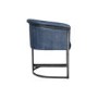 Real Leather & Iron Classic Tub Dining Chair - Blue