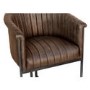 Real Leather & Iron Classic Tub Dining Chair - Brown
