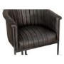 Real Leather & Iron Classic Tub Dining Chair - Dark Grey