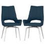 Revel Set Of 2 Swivel Dining Chairs - Blue