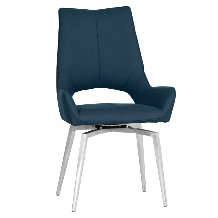 Revel Set Of 2 Swivel Dining Chairs - Blue