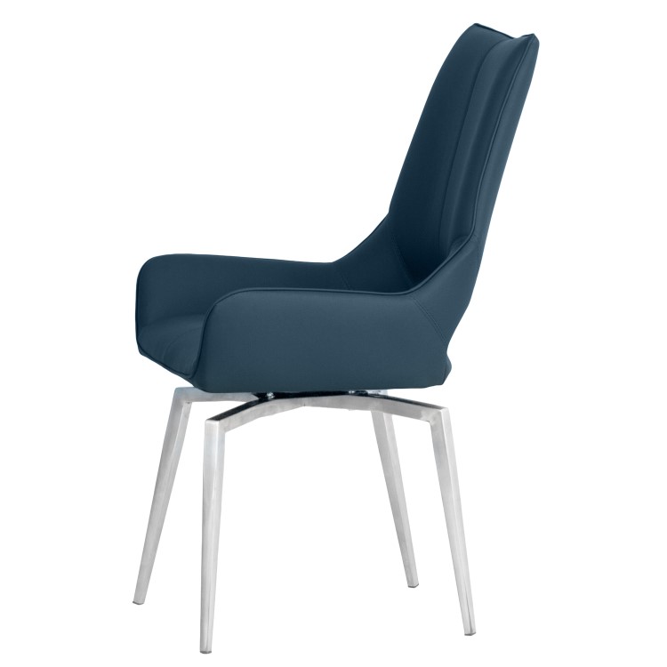 Revel Set Of 2 Swivel Dining Chairs - Blue