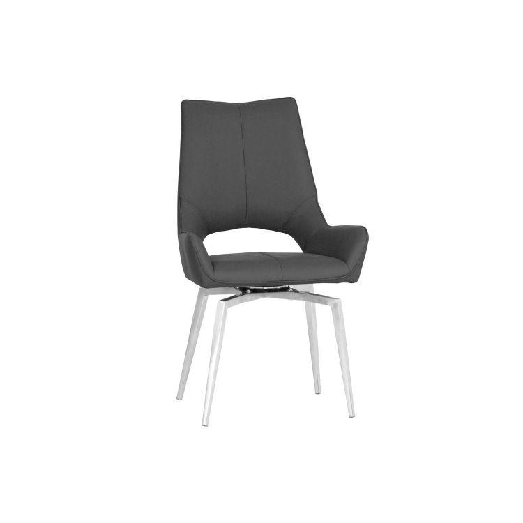 Revel Set Of 2 Swivel Dining Chairs - Dark Grey