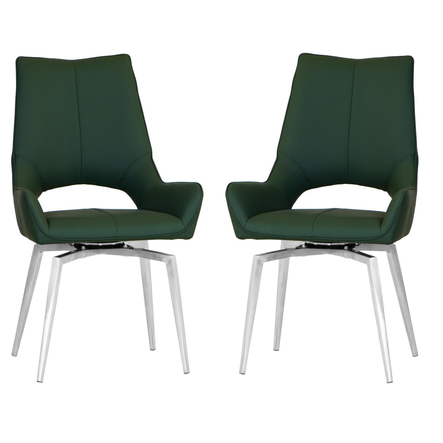 Photo of Revel set of 2 swivel dining chairs - green