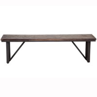 Large Industrial Style Teak & Iron Dining Bench 1.6m