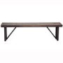 Large Industrial Style Teak & Iron Dining Bench 1.6m