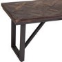 Large Industrial Style Teak & Iron Dining Bench 1.6m