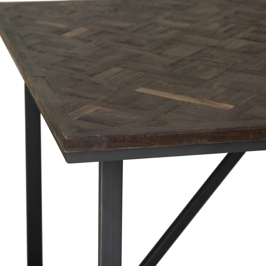 Industrial Style Teak & Iron Dining Table 2m