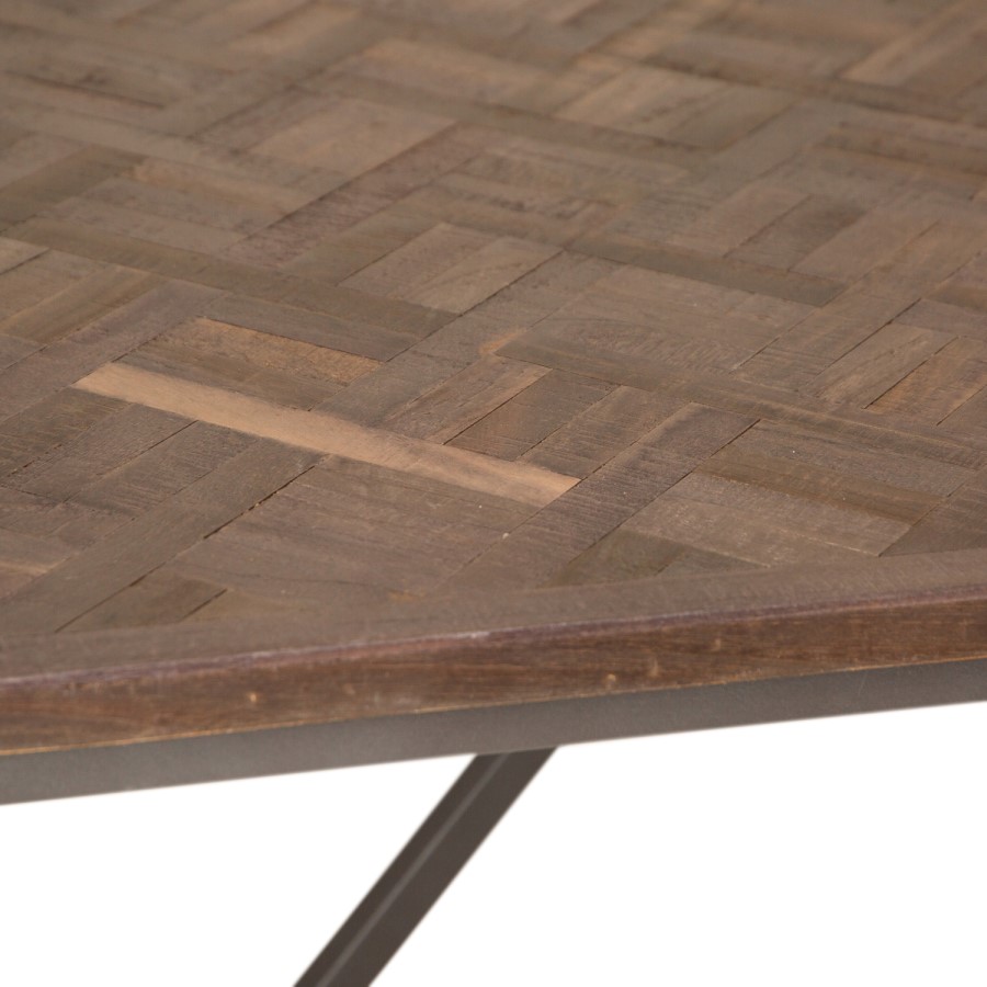 Industrial Style Teak & Iron Dining Table 2m