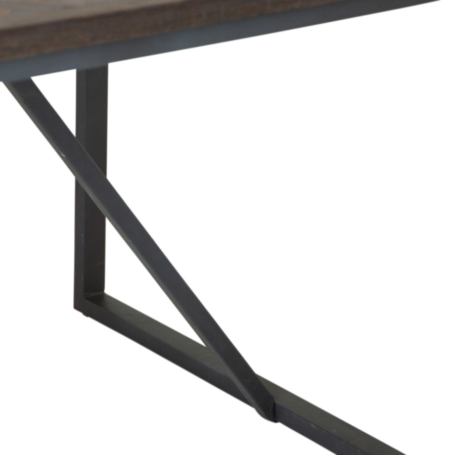 Industrial Style Teak & Iron Dining Table 2m