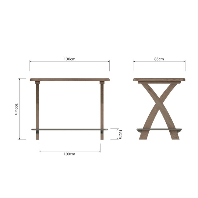 Smoked Oak Breakfast Bar - Pegasus