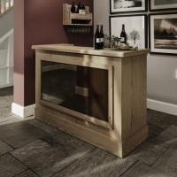 Smoked Oak Bar with Wine Rack Smoked Oak Bar with Wine Rack
