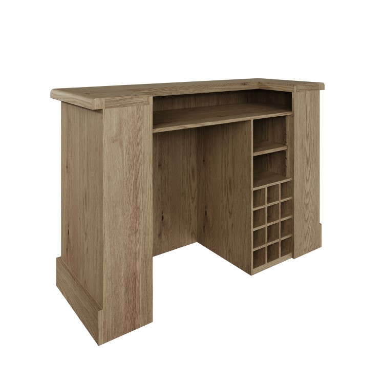 Smoked Oak Bar with Wine Rack