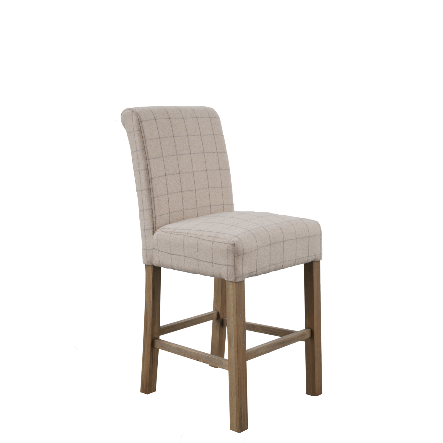Photo of Check beige fabric bar stool