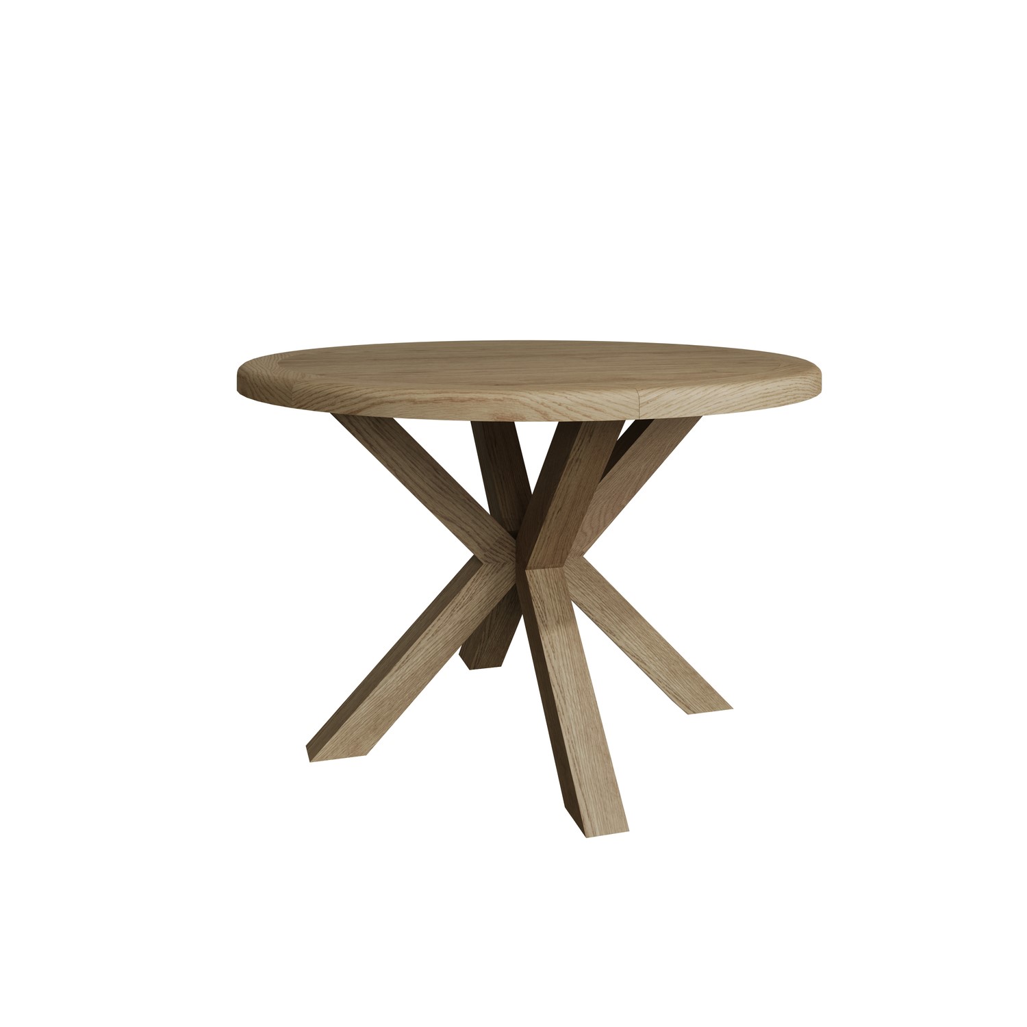 Photo of Smoked oak small round dining table 120cm