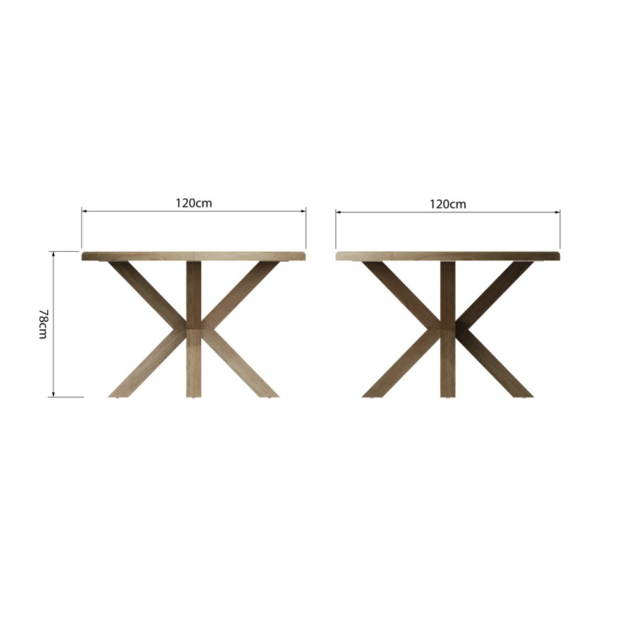 Smoked Oak Small Round Dining Table 120cm