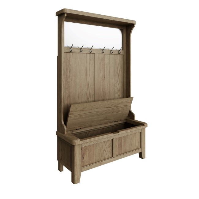 Smoked Oak Hall Bench Unit with Storage