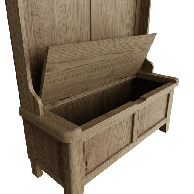 Smoked Oak Hall Bench Unit with Storage