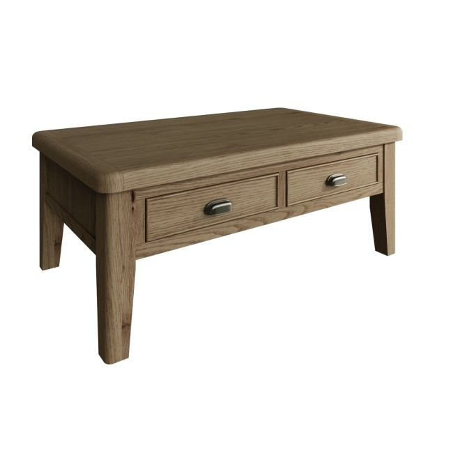 Rectangular Oak Coffee Table with Storage - Pegasus