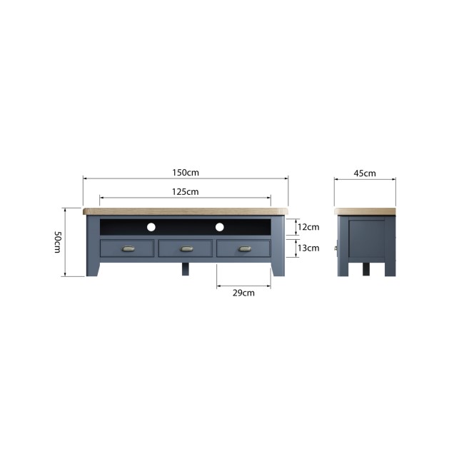 Oak & Blue TV Unit 150cm