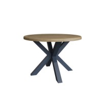 Oak & Navy Round Dining Table 120cm