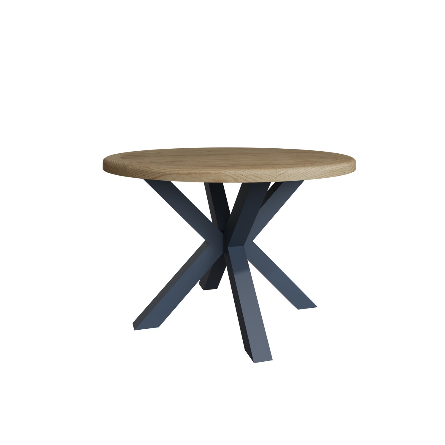 Photo of Oak & blue small round dining table 120cm