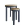 Round Blue Wooden Nest of 2 Tables - Pegasus