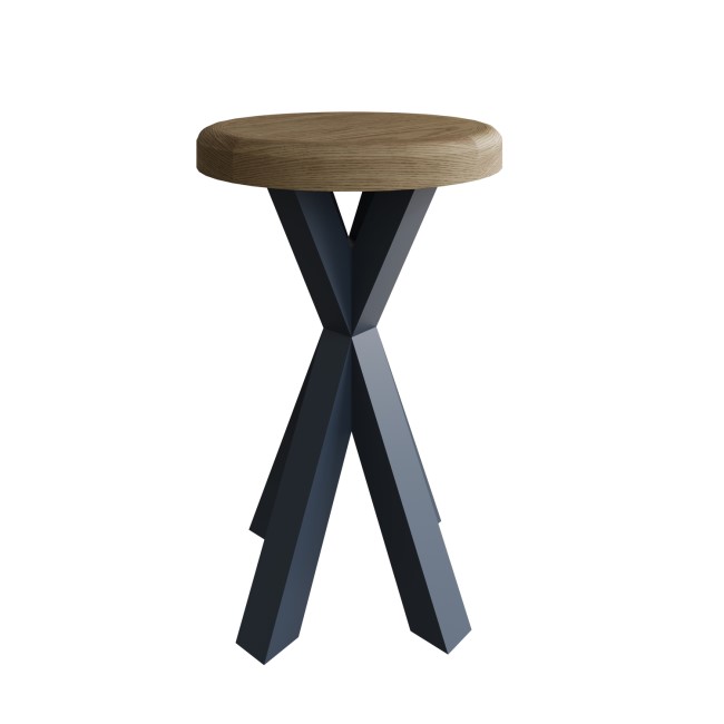 Round Blue Wooden Side Table  - Pegasus