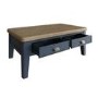 Rectangular Blue Wooden Coffee Table with Storage - Pegasus