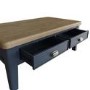 Rectangular Blue Wooden Coffee Table with Storage - Pegasus