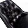 Set of 2 Real Leather Black Dining Chair with Quilted Back - Jaxson