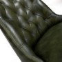Set Of 2 Real Leather Green Dining Chair with Quilted Back - Jaxson