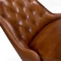 Set Of 2 Real Leather Tan Dining Chair with Quilted Back - Jaxson