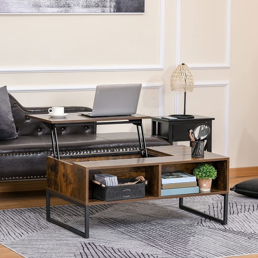 Rectangular Walnut Coffee Table with Storage - Ryder