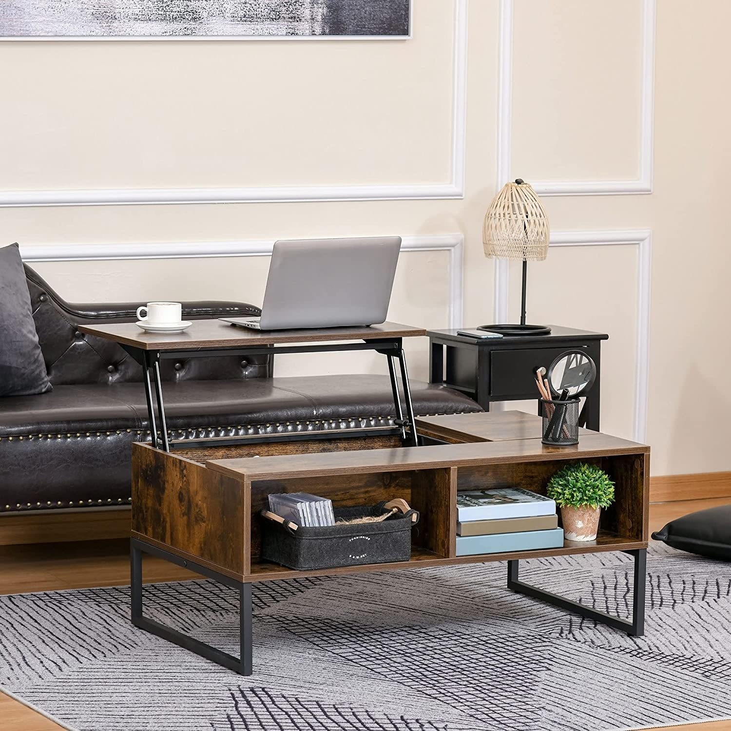 Photo of Dark brown lift top coffee table - ryder